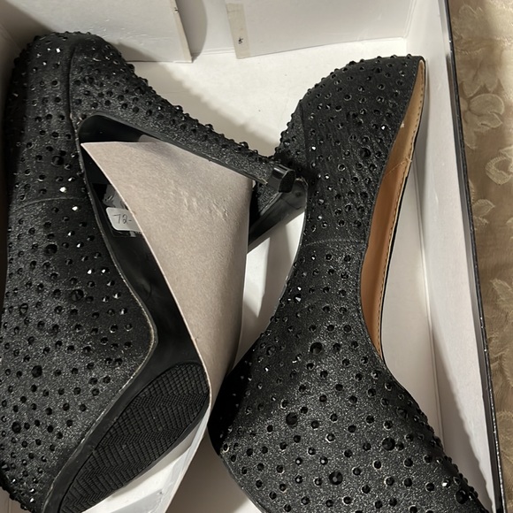 Sizzle coloriffics platform  stilettos black w  stones - Picture 7 of 9